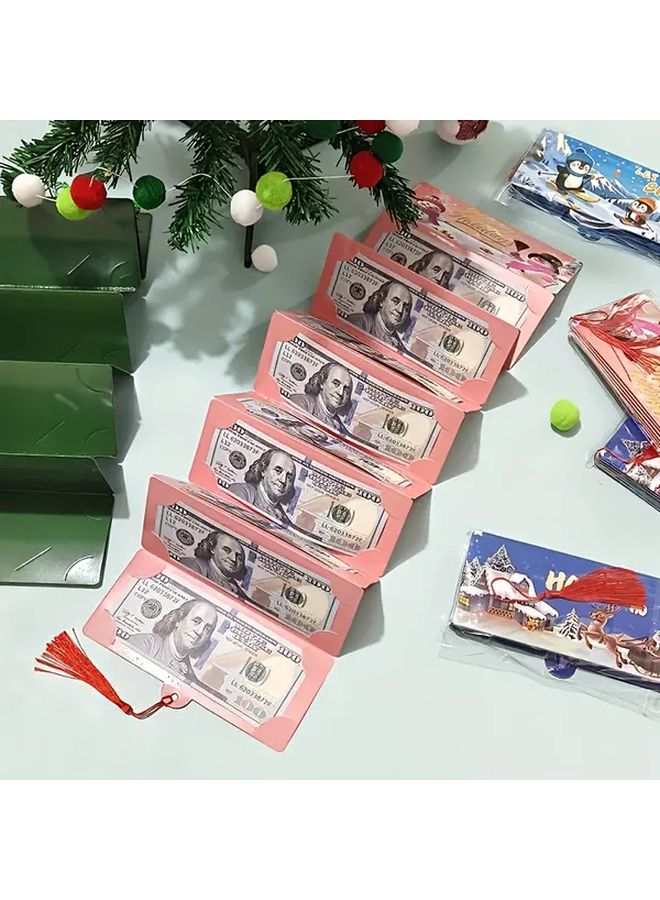 5 Pcs Christmas Cash Bags And Gift Card Holders Set With Santa Snowflake Tree Pattern - Image 5